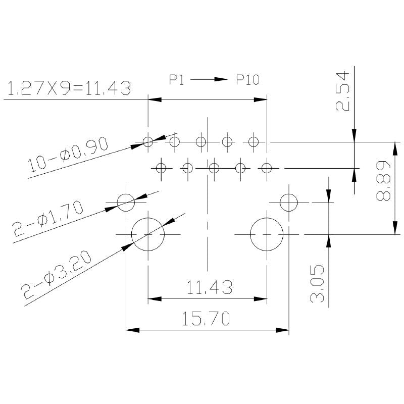 2661690000 - 10-Pole 90-Degree PCB Connector for THT Soldering  (Pack of 120)