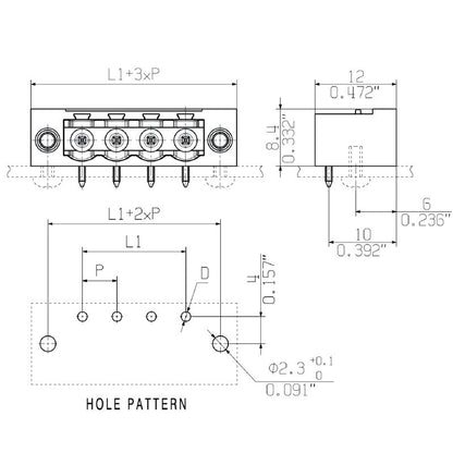 1148680000 - 5.08mm 4-Pole PCB Connector, 90° Flange, THT Solder  (Pack of 60)