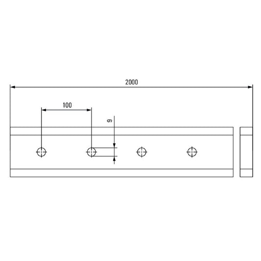 1802690000 - Galvanized Steel Terminal Rail, 2000mm Wide, Easy Installation  (Pack of 2)