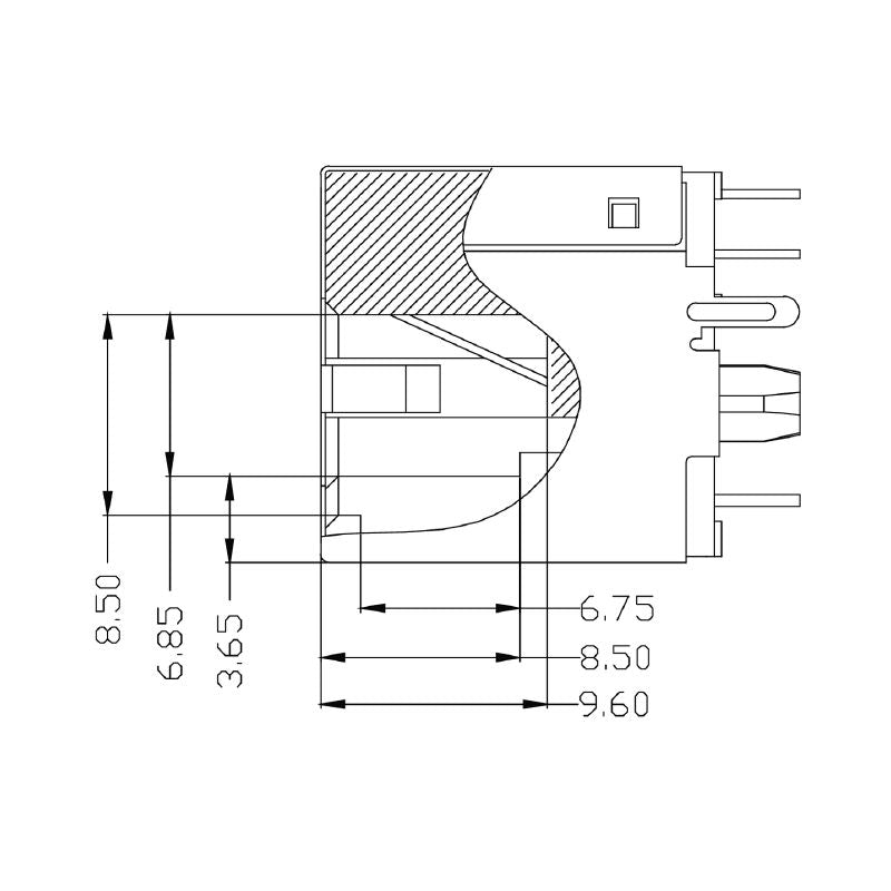 1534750000 - 8-Pole RJ45 Transformer Jack for PCB, 180° Mounting  (Pack of 120)