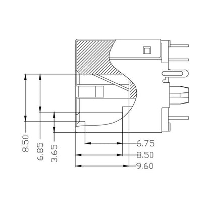 1534750000 - 8-Pole RJ45 Transformer Jack for PCB, 180° Mounting  (Pack of 120)