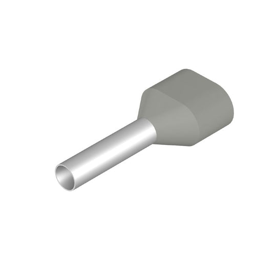 9005150000 - Grey Twin Wire Ferrule, 2.5 mm², 8 mm Collar Height  (Pack of 250)