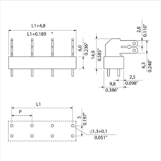 9511770000 - 10mm PCB Terminal, 9 Poles, 3.5mm Solder Pin, Orange Finish  (Pack of 50)