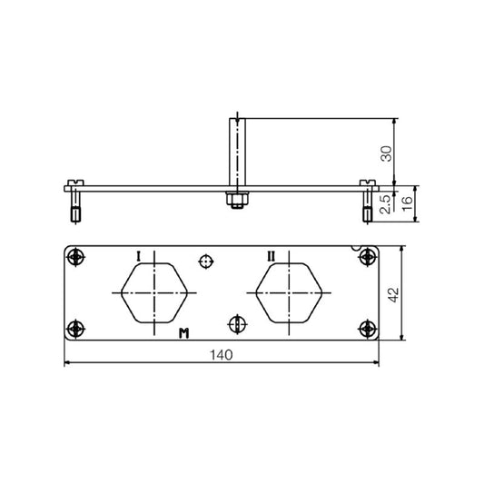 1103740000 - Stainless Steel HDC Insert 2 Poles, 46mm Height, RoHS Compliant