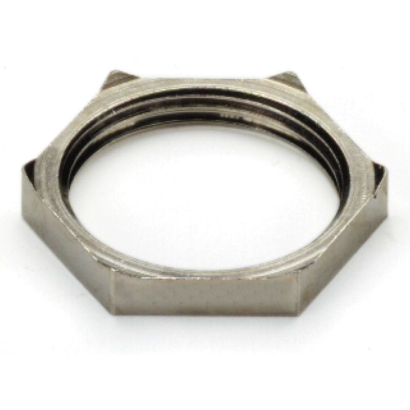 1777610000 - Brass M12 Locknut, 16.17mm Diameter, Nickel-Plated Finish  (Pack of 100)