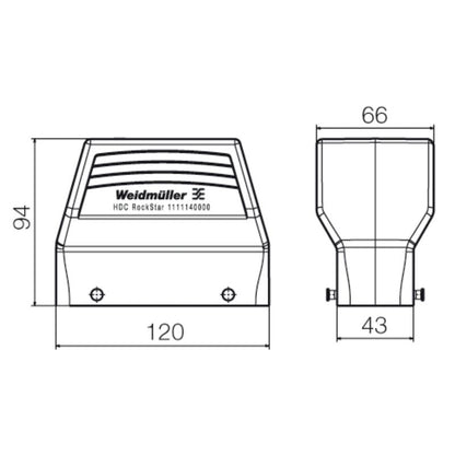 1111130000 - IP65 HDC Enclosure, 8 Size, M 50 Cable Entry