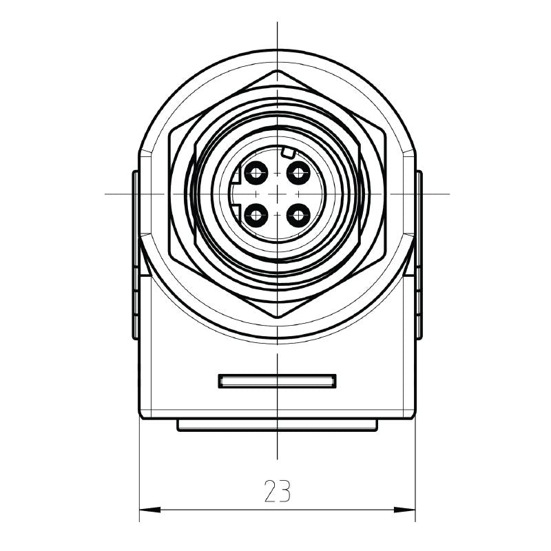8901630000 - IP67 Angled Adapter M12 to RJ45, Cat.5 Standard