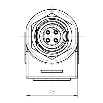 8901630000 - IP67 Angled Adapter M12 to RJ45, Cat.5 Standard