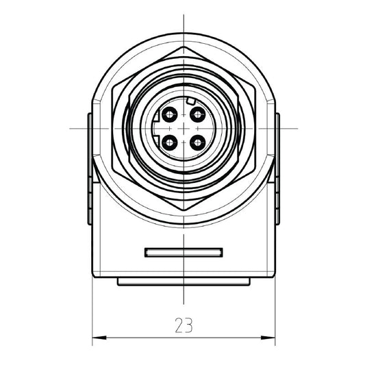 8901630000 - IP67 Angled Adapter M12 to RJ45, Cat.5 Standard