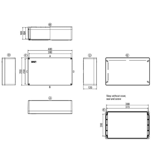 1306170000 - Black Polyester Enclosure 250x255x160.5mm for Harsh Environments