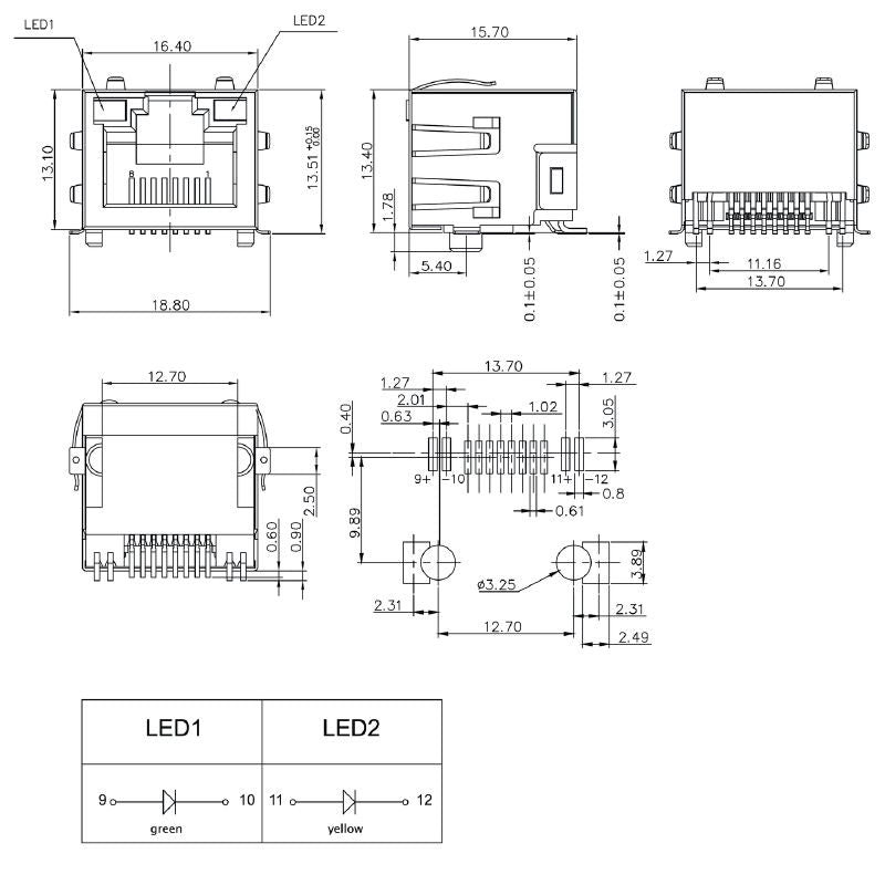 2562890000 - Cat. 5e RJ45 Modular Jack with Nickel-Plated Shield  (Pack of 200)