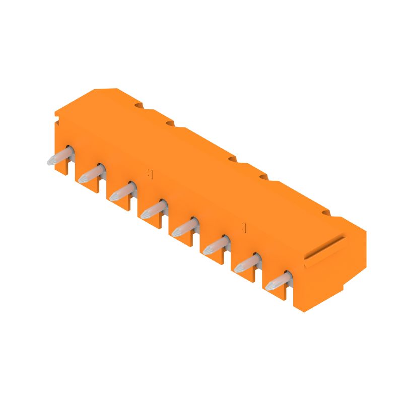 1234700000 - Orange 5mm PCB Terminal, 8 Poles, 3.5mm Solder Pins  (Pack of 100)