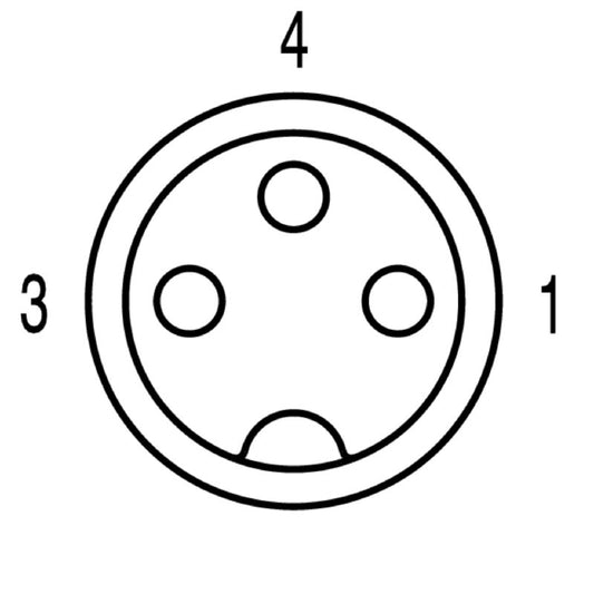 9457760090 - 0.9m M12/M8 Connector Cable with 3 Pins and LED Indicator