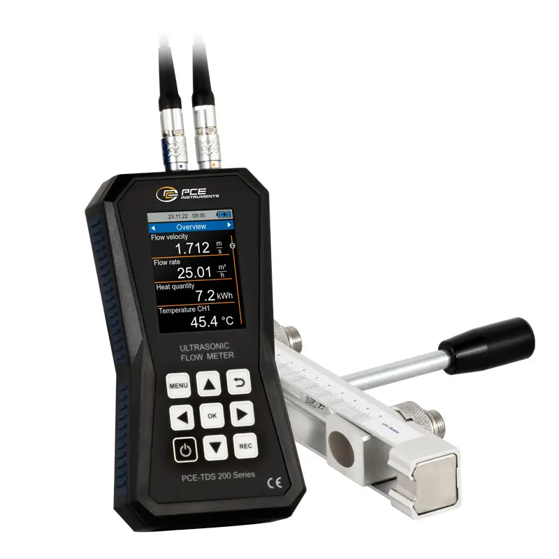 PCE-TDS 200 SR - Precise Ultrasonic Flow Meter ±32 m/s, 2.8" Display