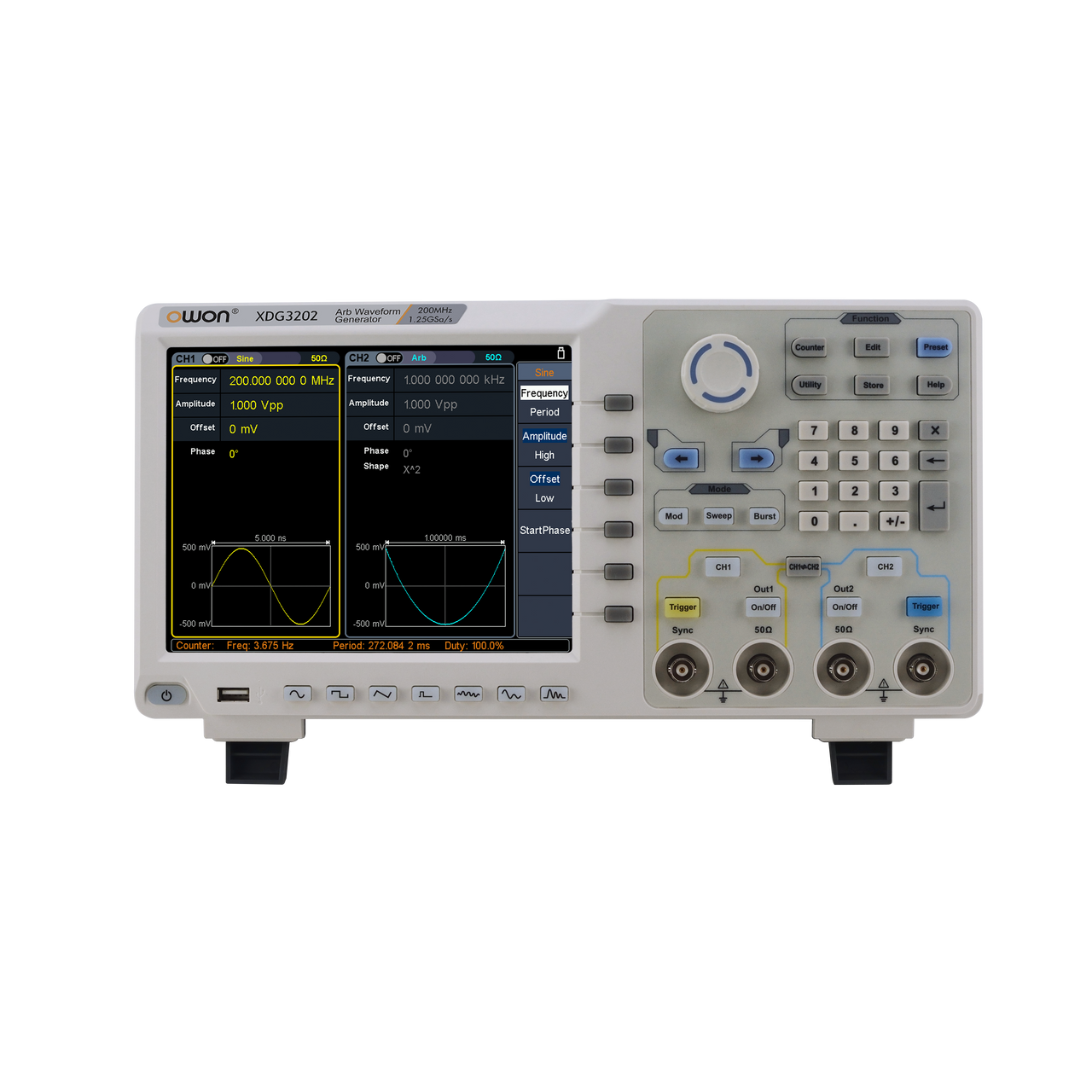 XDG3202 OWON 2-CH 200MHz Arbitrary Waveform Generator