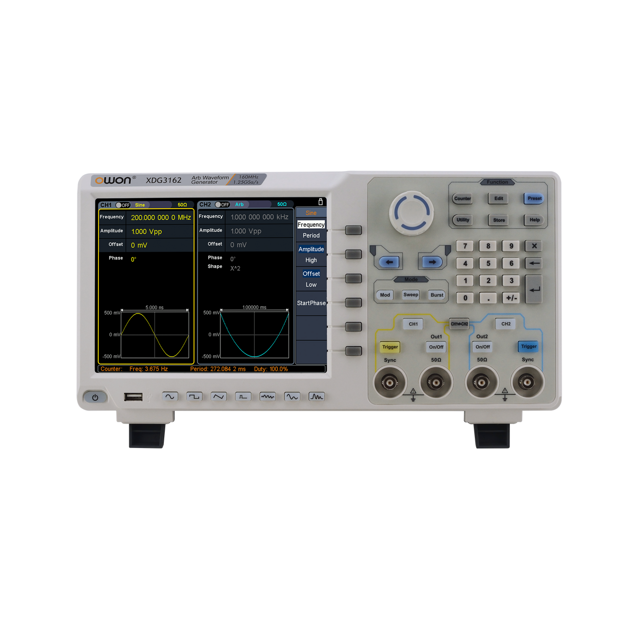 XDG3162 OWON 2-CH 160MHz Arbitrary Waveform Generator