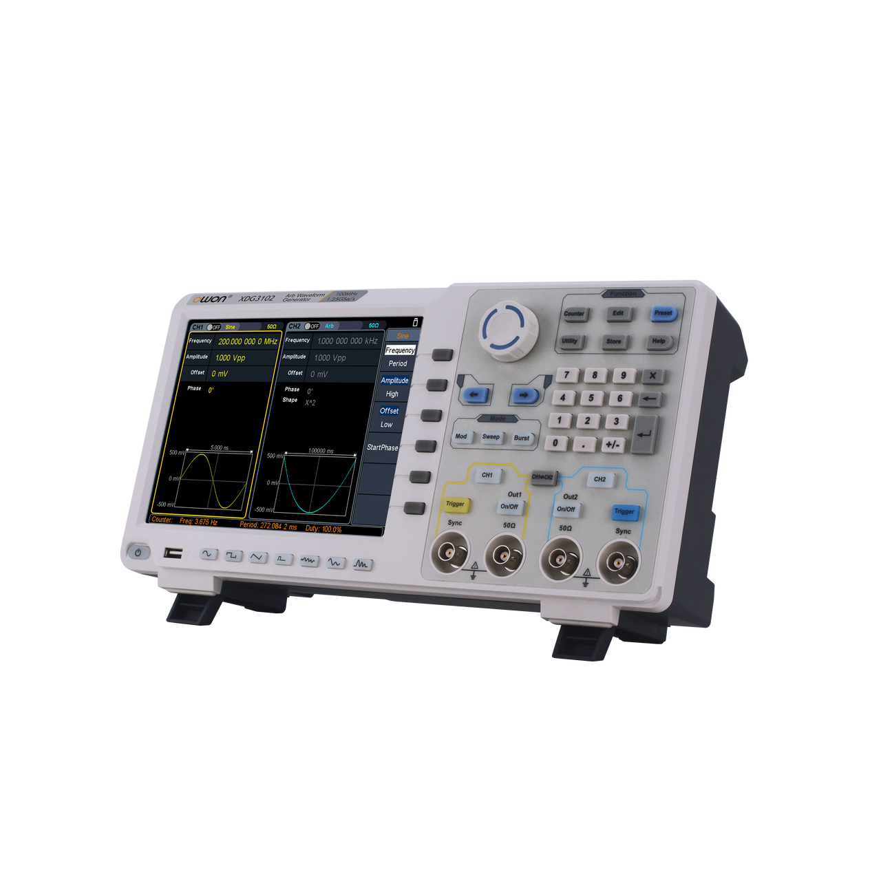 XDG3102 OWON 2-CH 100MHz Arbitrary Waveform Generator