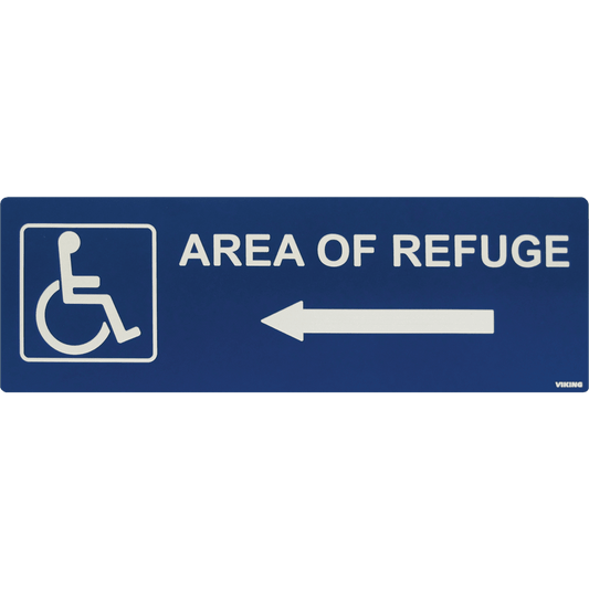 ARS-DLB100 - 12" x 4" Blue Refuge Directional Wall Sign