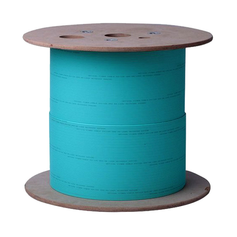 F-BCM3-2RZIP-1000 Fiber bulk cable – 2 strand multimode OM3 – riser & indoor rated – Duplex/Zip – 1000ft – spool – aqua