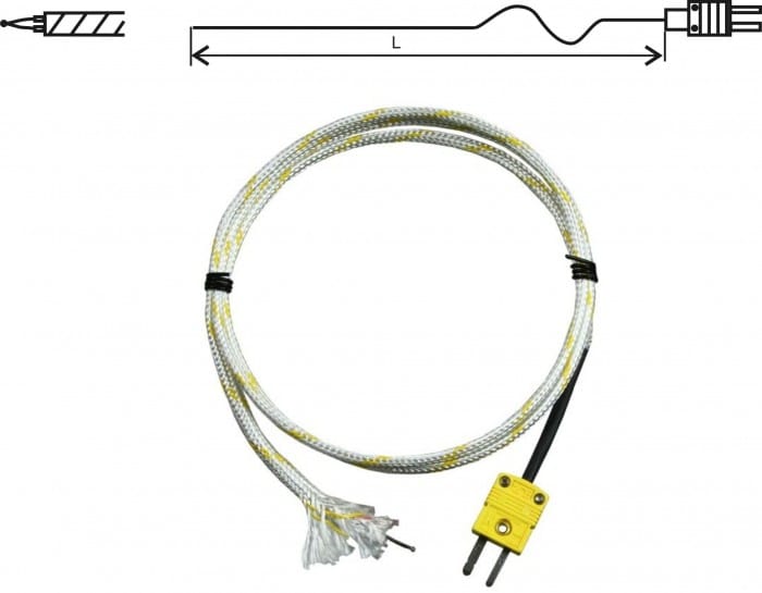 GD1250 Thermocouple "K" wire probe with connector