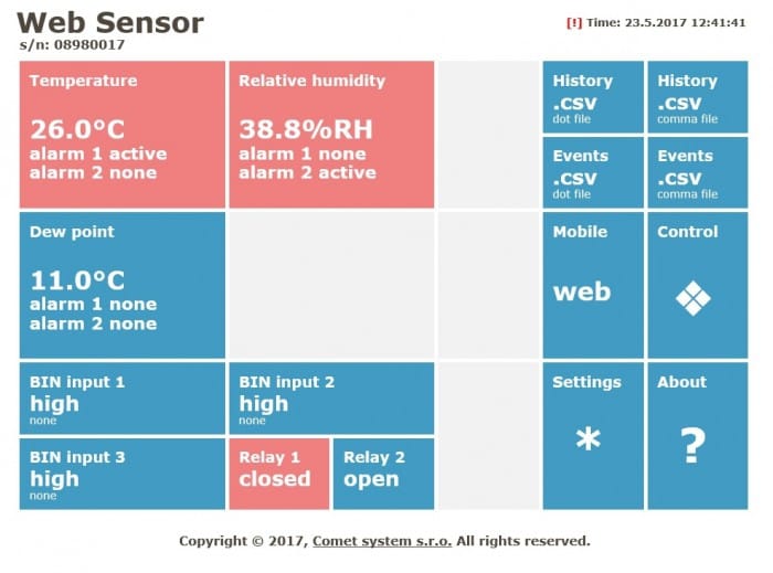 H4531 - Thermometer with Ethernet interface and relays