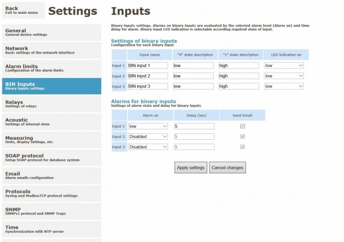 Remote CO2 concentration with Ethernet interface and two relays