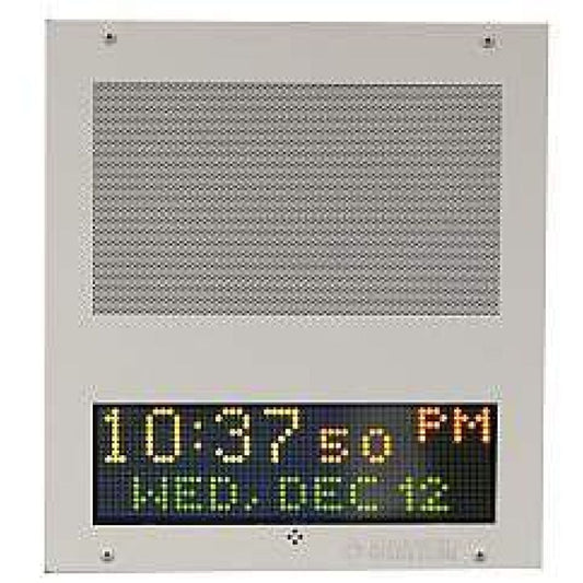IPSWDFM-DIS - 8in IP Speaker with Clock & 2-Way Talkback, 12"x12" Flush Mount