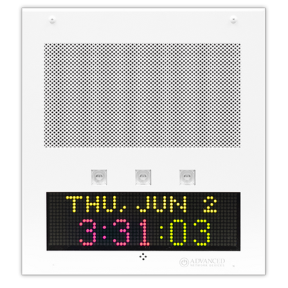 IPSWD-RWB - PoE IP Speaker with Clock, Microphone, and Display