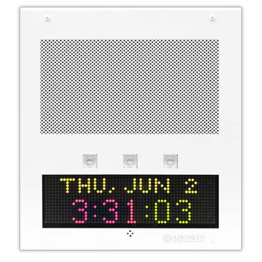 IPSWD-RWB - PoE IP Speaker with Clock, Microphone, and Display