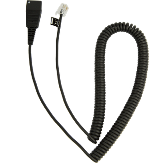 8800-01-37 - Coiled Jabra QD Cord with Modular Plug