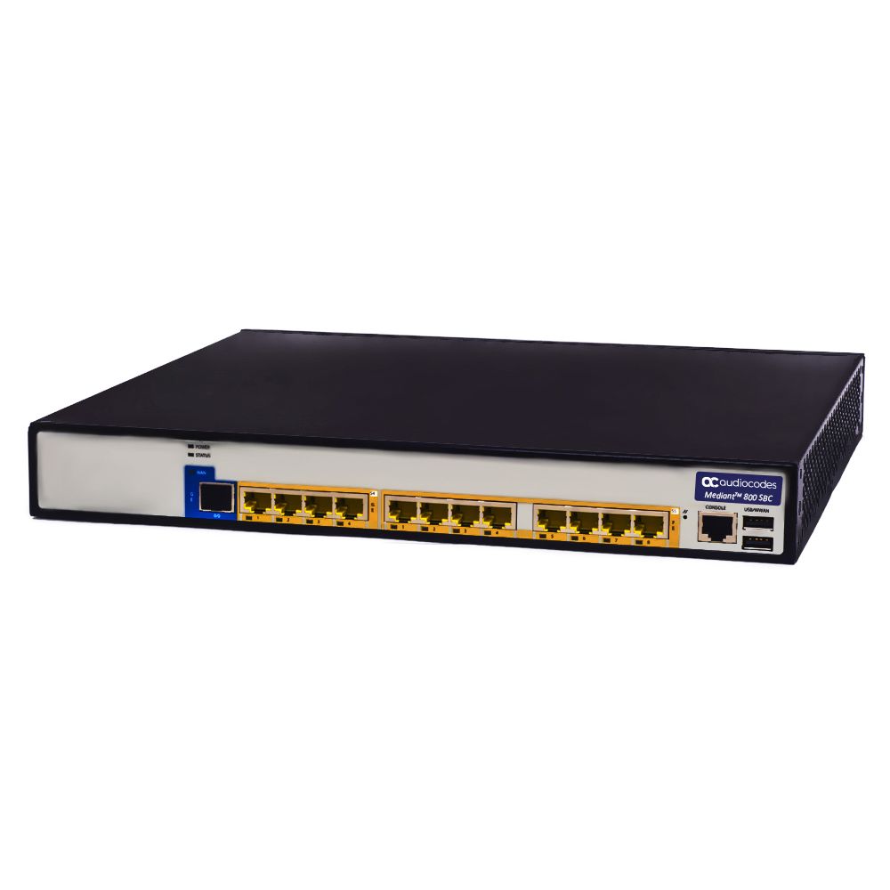 M800B-1ET-12L-P - AudioCodes Media Gateway with 1 E1/T1 Port & 12 Analog Ports