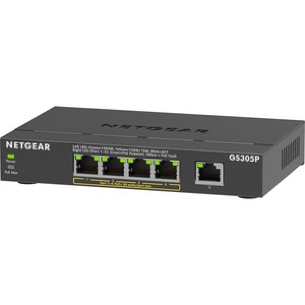 GS305P-300NAS - Fanless 5-Port Gigabit Ethernet Switch for Quiet Networking