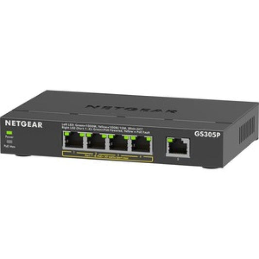 GS305P-300NAS - Fanless 5-Port Gigabit Ethernet Switch for Quiet Networking