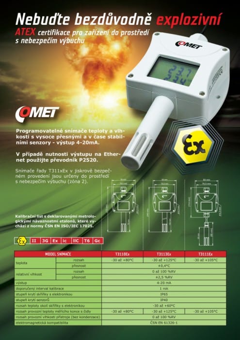 ATEX Certified Humidity and Temperature Duct Transmitter