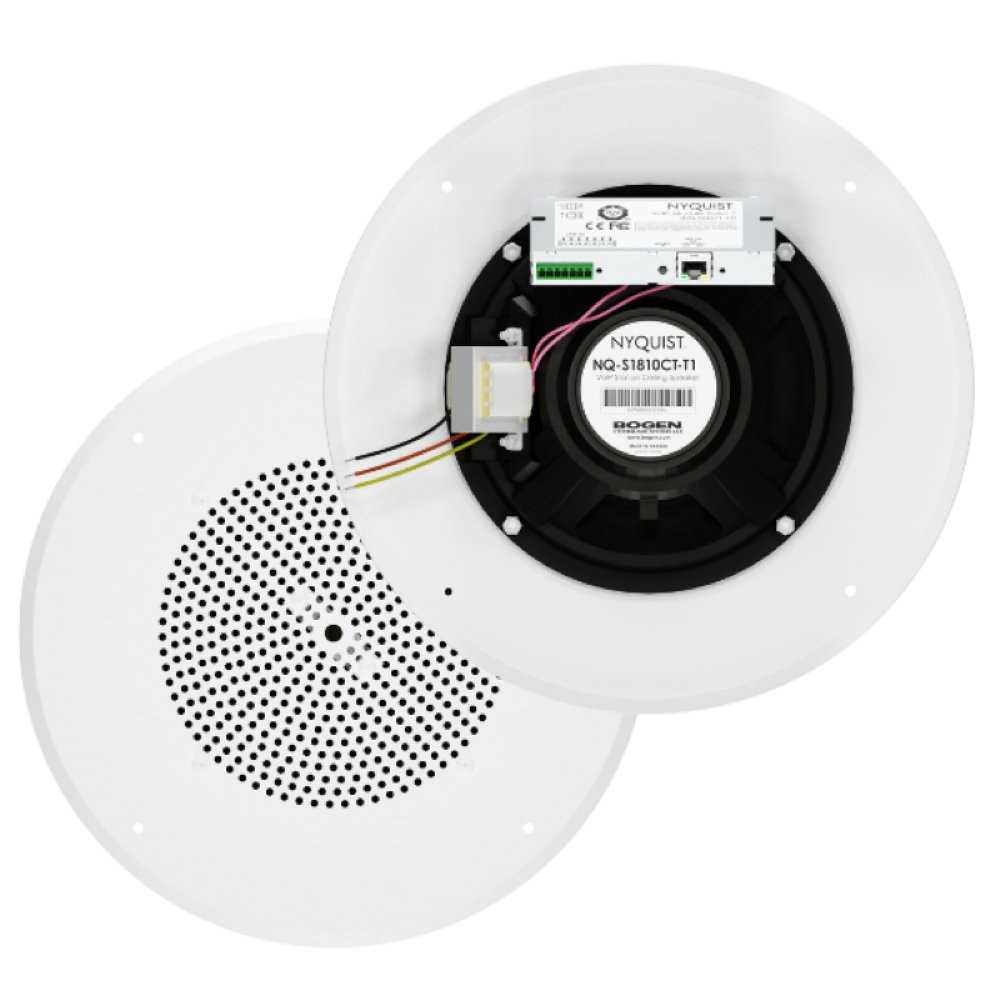 NQ-S1810CT-T1 - Versatile 8" VoIP Ceiling Speaker with Intercom Features
