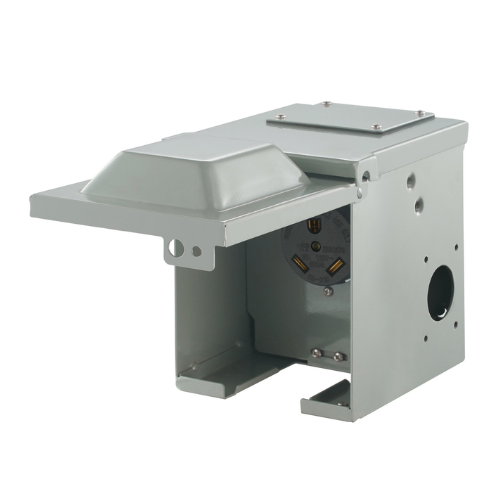 125/250V 30A RV Power Outlet Box Enclosed Lockable NEMA Weatherproof