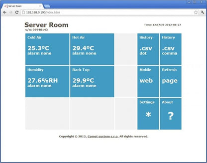 Web Sensor - four channels remote thermometer hygrometer
