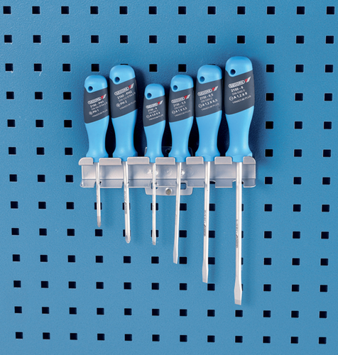 1879200 - Powder-Coated Screwdriver Holder for 6 Tools, Fits 10x38mm Panels