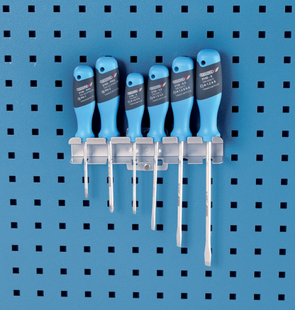 1879200 - Powder-Coated Screwdriver Holder for 6 Tools, Fits 10x38mm Panels