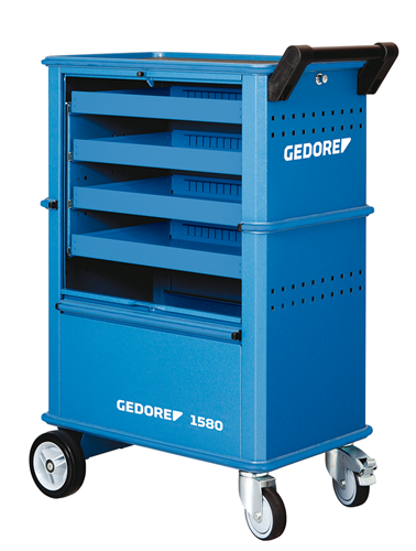 6627550 - Heavy-Duty Tool Trolley with 4 Drawers & ABS Worktop