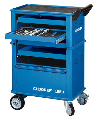 6627550 - Heavy-Duty Tool Trolley with 4 Drawers & ABS Worktop