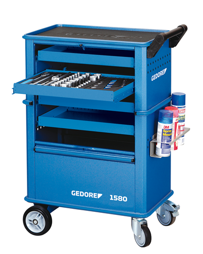 6627550 - Heavy-Duty Tool Trolley with 4 Drawers & ABS Worktop