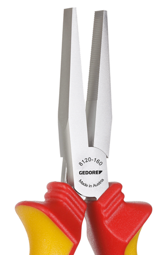 1552090 - VDE 160mm Flat-Nose Pliers with Insulated Handles, 1000V Safe