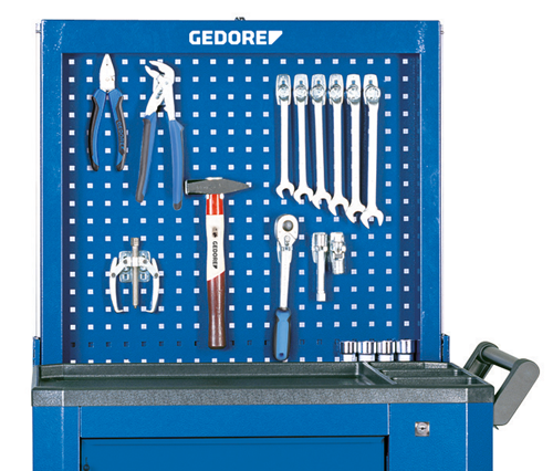 1446169 - Liftable Perforated Metal Rear Wall for Tool Trolleys No. 2004