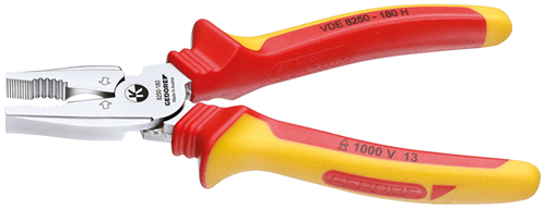 1550942 - VDE Insulated 160mm Power Combination Pliers for Heavy Cutting