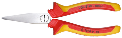 1552090 - VDE 160mm Flat-Nose Pliers with Insulated Handles, 1000V Safe