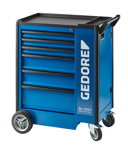 1640755 - Durable 6-Drawer Tool Trolley with ABS Platform and Steel Body