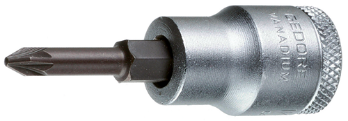 1640968 - 3/8" Chrome Screwdriver Bit Socket with Non-Slip Grip