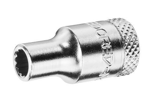 1812548 - 1/4" Square Drive Socket, Chrome-Vanadium, Knurled Grip