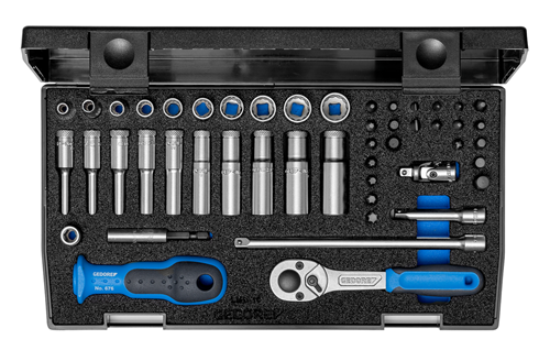 1815687 - Vanadium Steel Socket Set in Plastic Box with 2-Colour Foam Insert